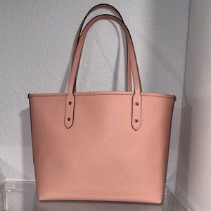 Coral Pink Leather Coach Tote Bag - Gem